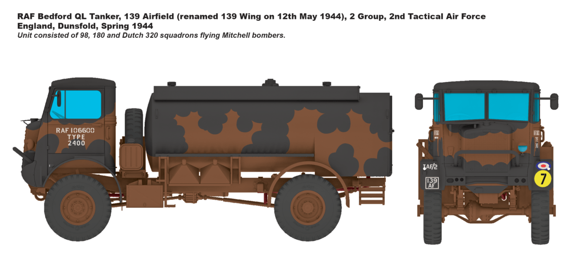 IBG - 35014 - Bedford QLC 3-ton 4×4 Tanker - paint schemes