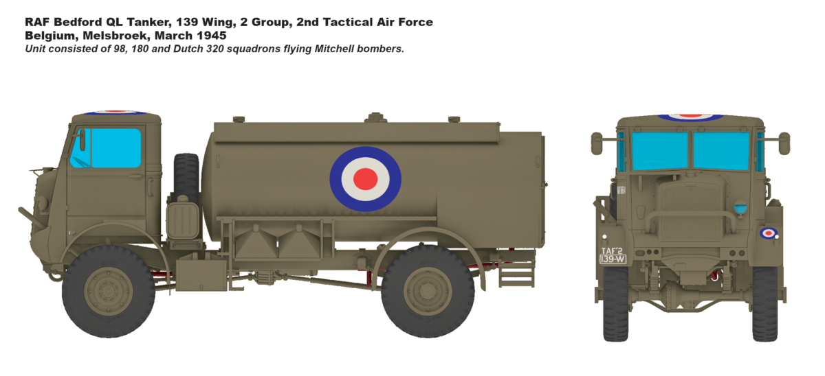 IBG - 35014 - Bedford QLC 3-ton 4×4 Tanker - paint schemes