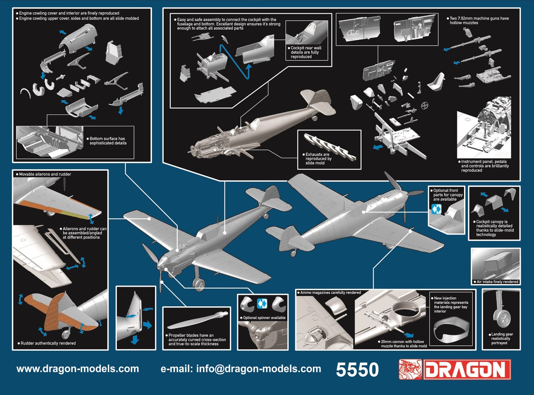 Dragon - 5550 - Messerschmitt Bf 109 E-4 - sprue