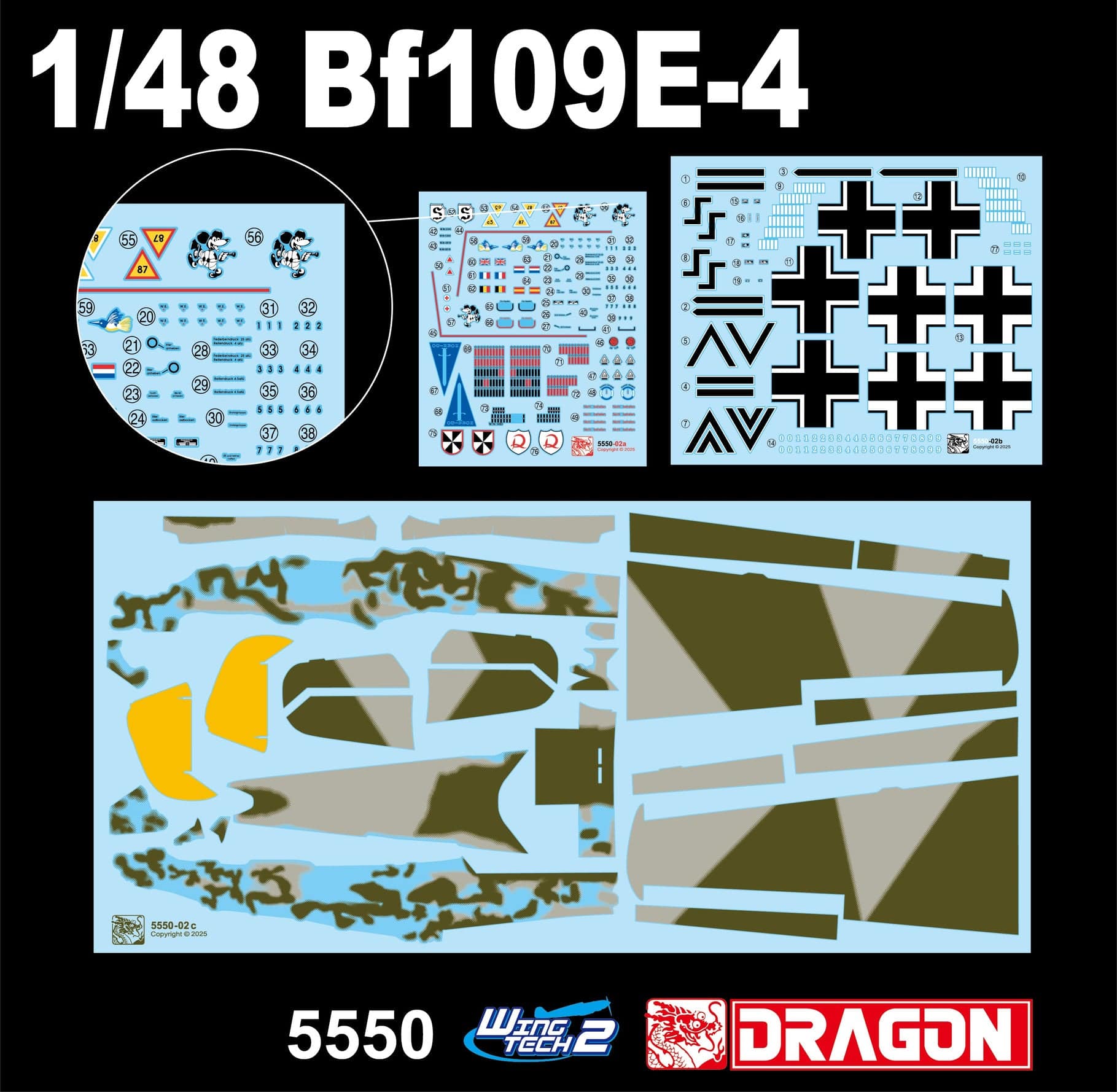 Dragon - 5550 - Messerschmitt Bf 109 E-4 - decals