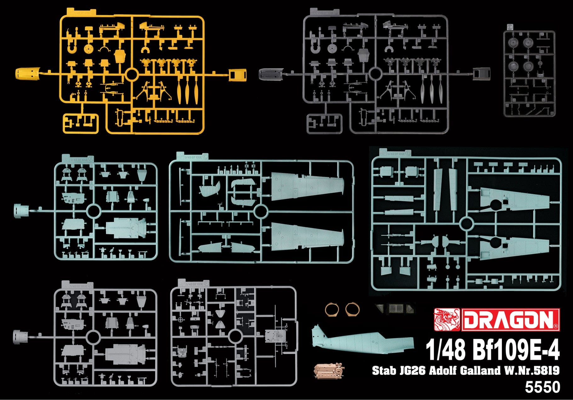 Dragon - 5550 - Messerschmitt Bf 109 E-4 - sprue