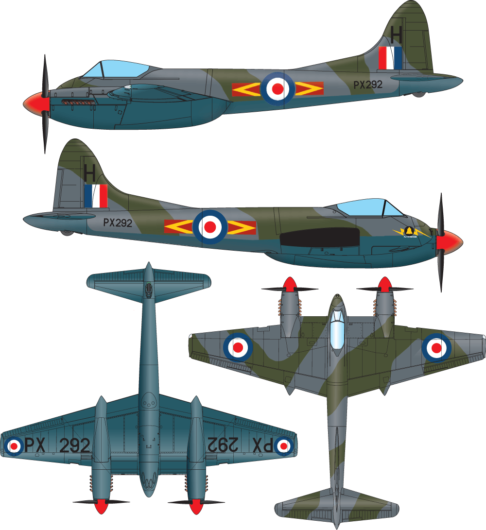 DBMK - 32001 - de Havilland Hornet F.3 - paint schemes