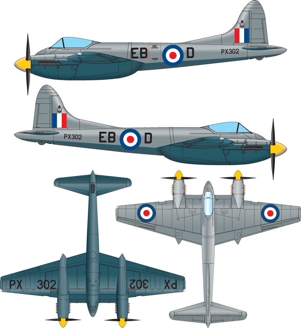 DBMK - 32001 - de Havilland Hornet F.3 - paint schemes