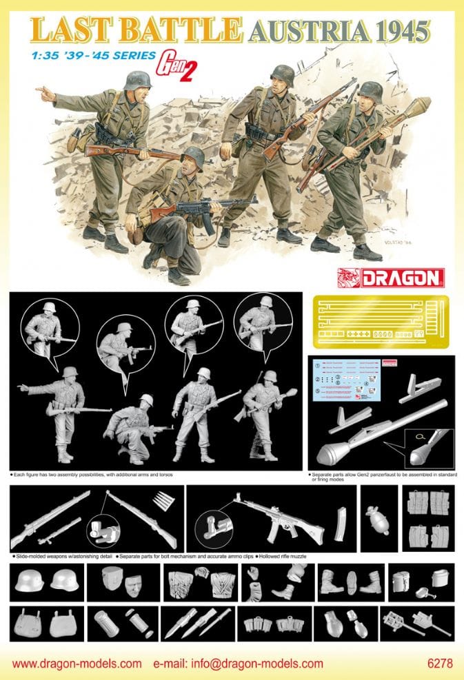 Dragon - 6278 - German Infantry (Austria 1945) ‘Last Battle’ - paint schemes