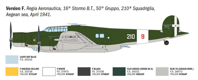Italeri - 1479 - CANT Z.1007bis Alcione - paint schemes