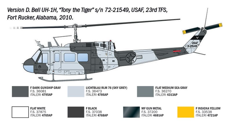 304 - Italeri - 2845 - Agusta-Bell AB 205 / Bell UH-1D Iroquois ‘Huey’ - paint schemes