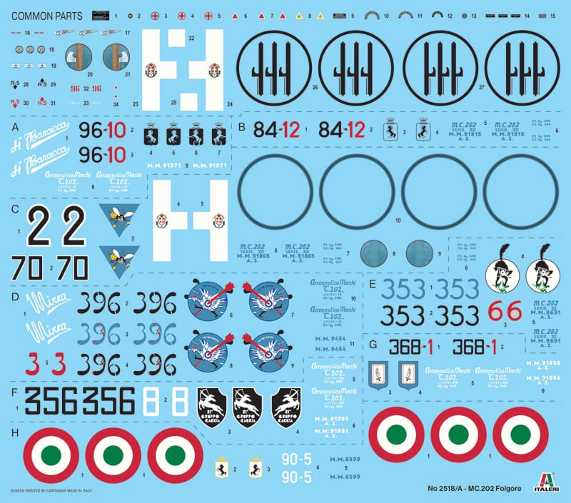 401 - Italeri - 2518 - Macchi C.202 Folgore - decals