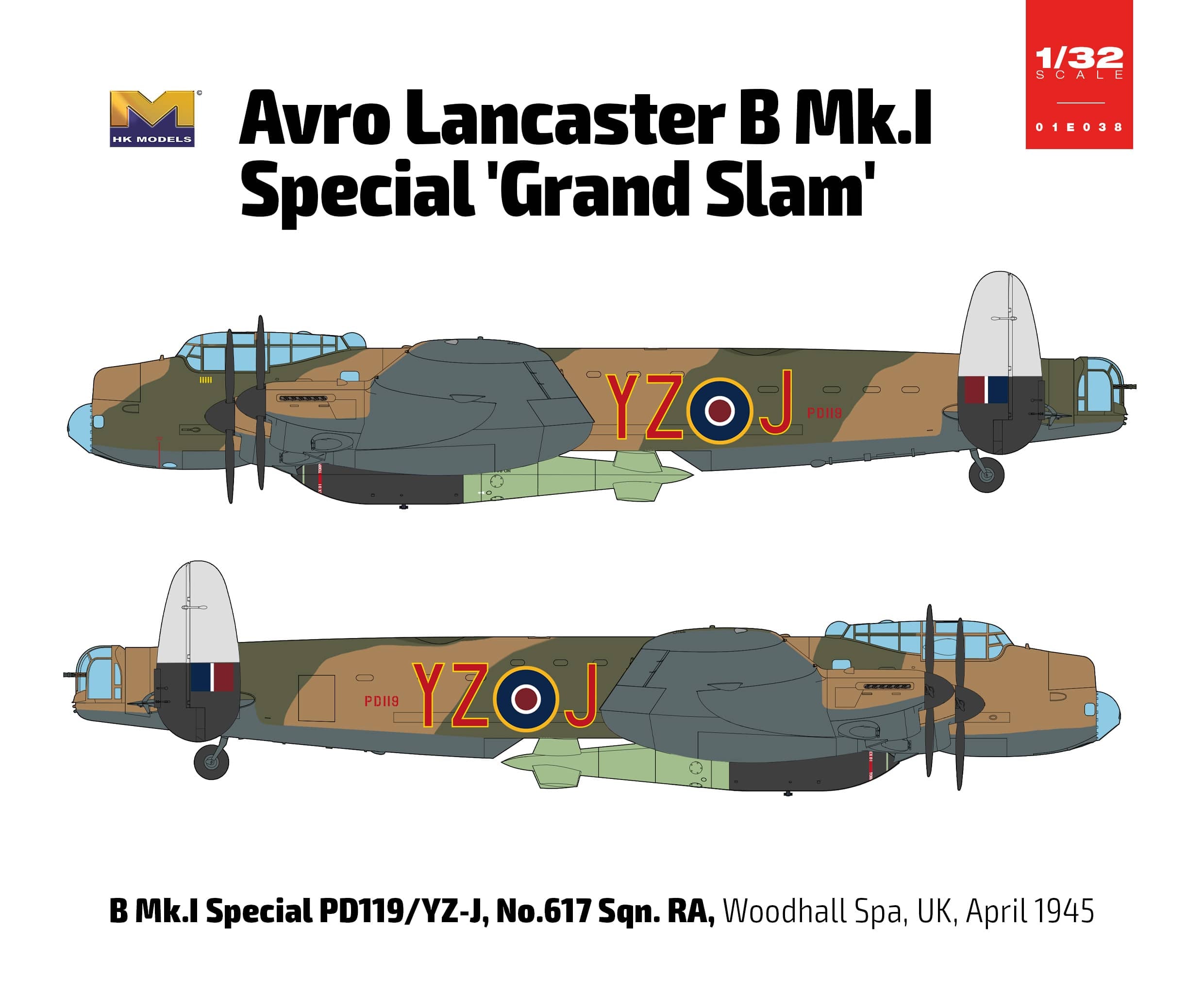 HK Models - 01E038 - Avro Lancaster B Mk I Special ‘Grand Slam’ - paint schemes