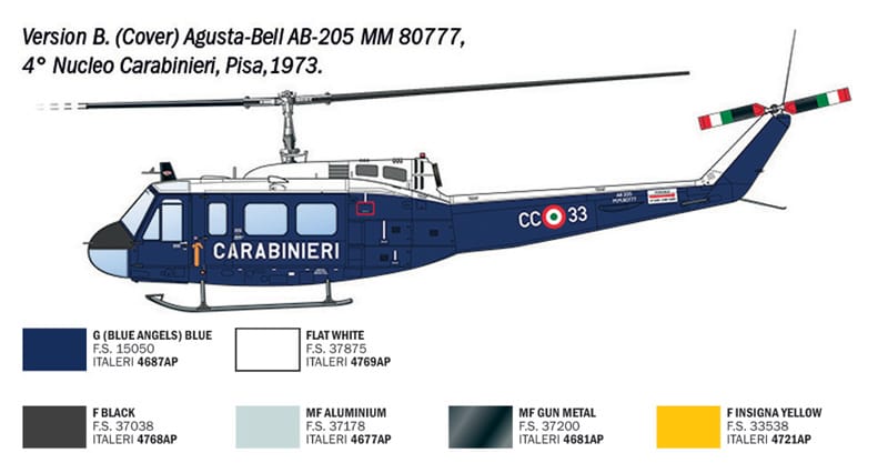 301 - Italeri - 2845 - Agusta-Bell AB 205 / Bell UH-1D Iroquois ‘Huey’ - paint schemes