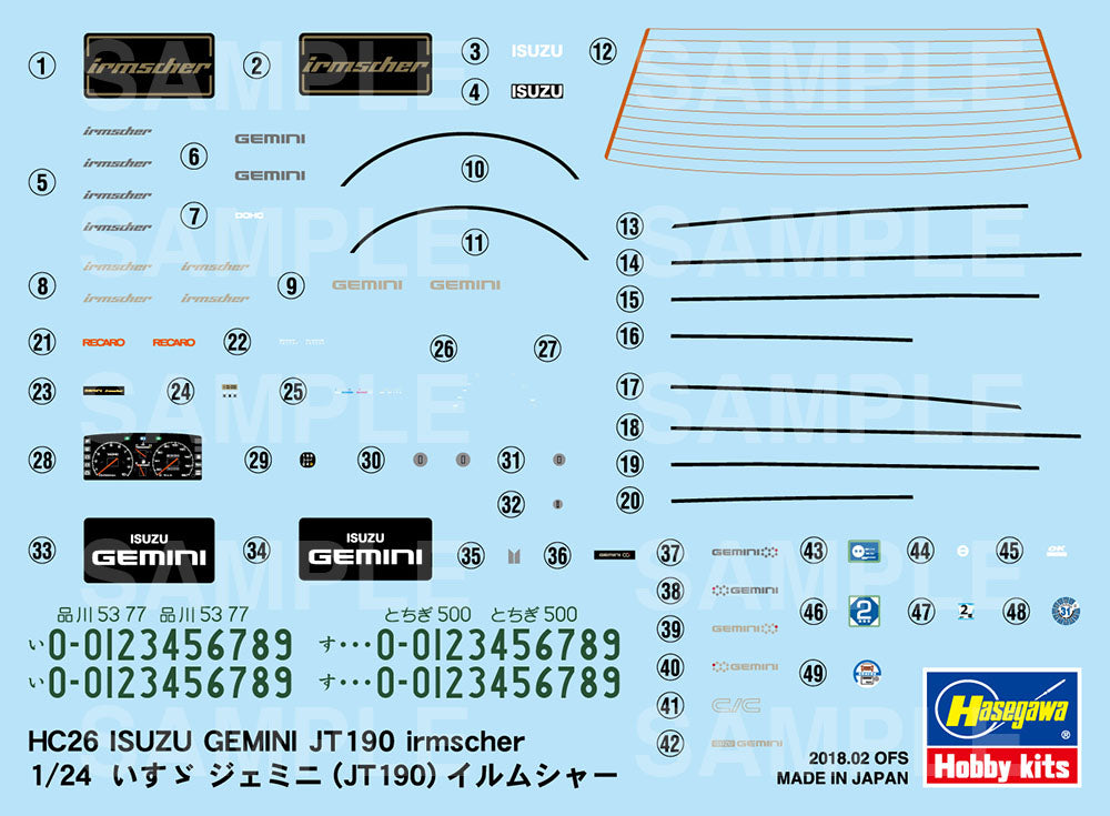 400 - 43101 - HMCC26 - Historic Car Series - decals