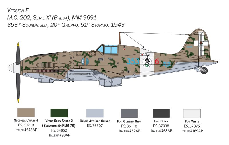 Italeri - 2518 - Macchi C.202 Folgore - paint schemes