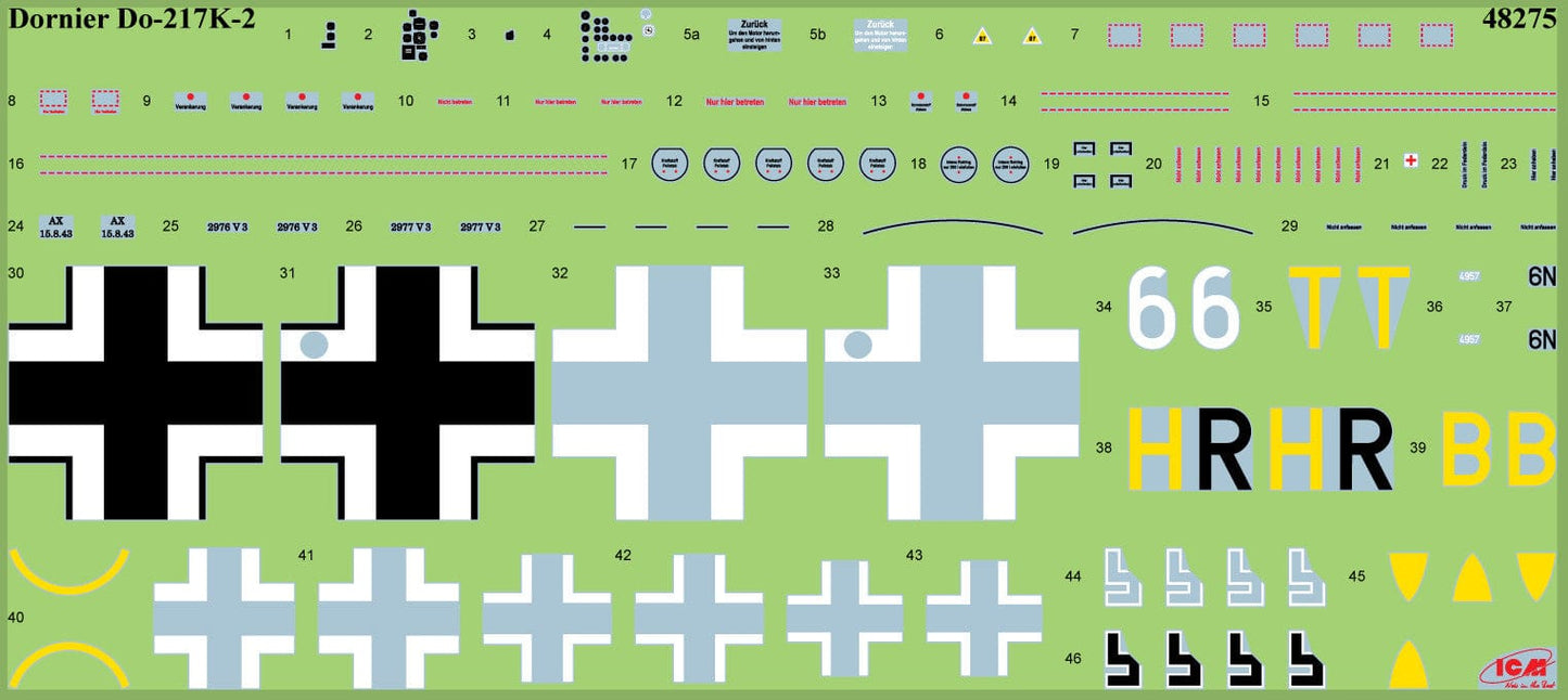 400 - ICM - 48275 - Dornier Do 217 K-2 Fritz-X Carrier - decals