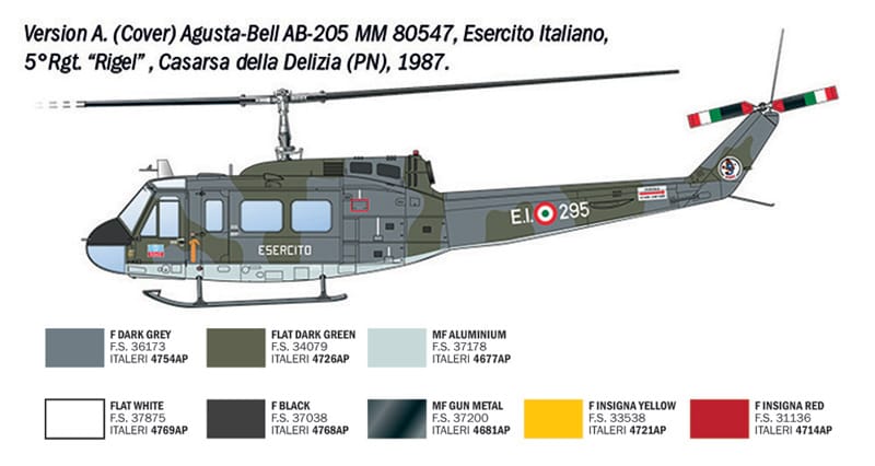 300 - Italeri - 2845 - Agusta-Bell AB 205 / Bell UH-1D Iroquois ‘Huey’ - paint schemes