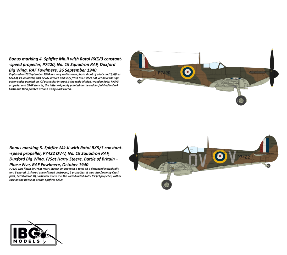 IBG - 72584 - Supermarine Spitfire Mk I / II [2 in 1] - paint schemes
