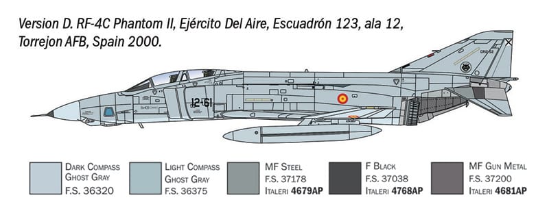 Italeri - 1477 - McDonnell Douglas RF-4C/E Phantom II - paint schemes