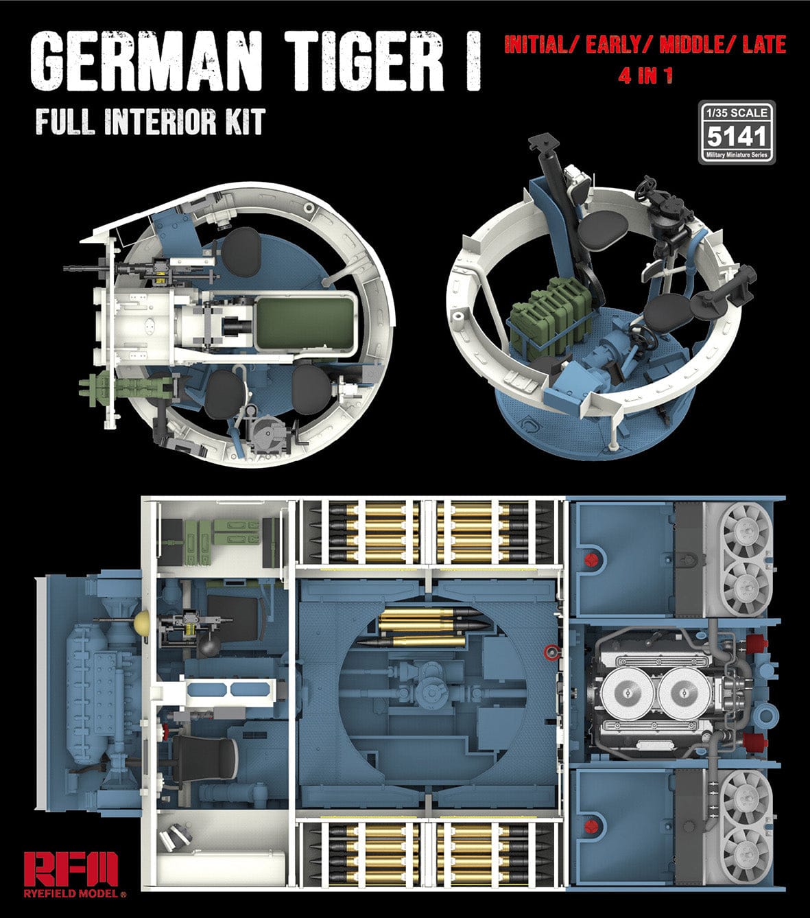Rye Field Model - 5141 - Pz.Kpfw. VI Ausf. E Tiger I Interior Upgrade Kit - digital model