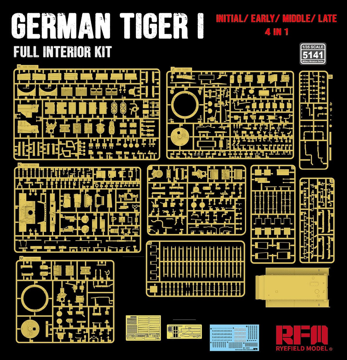 200 - Rye Field Model - 5141 - Pz.Kpfw. VI Ausf. E Tiger I Interior Upgrade Kit - sprue