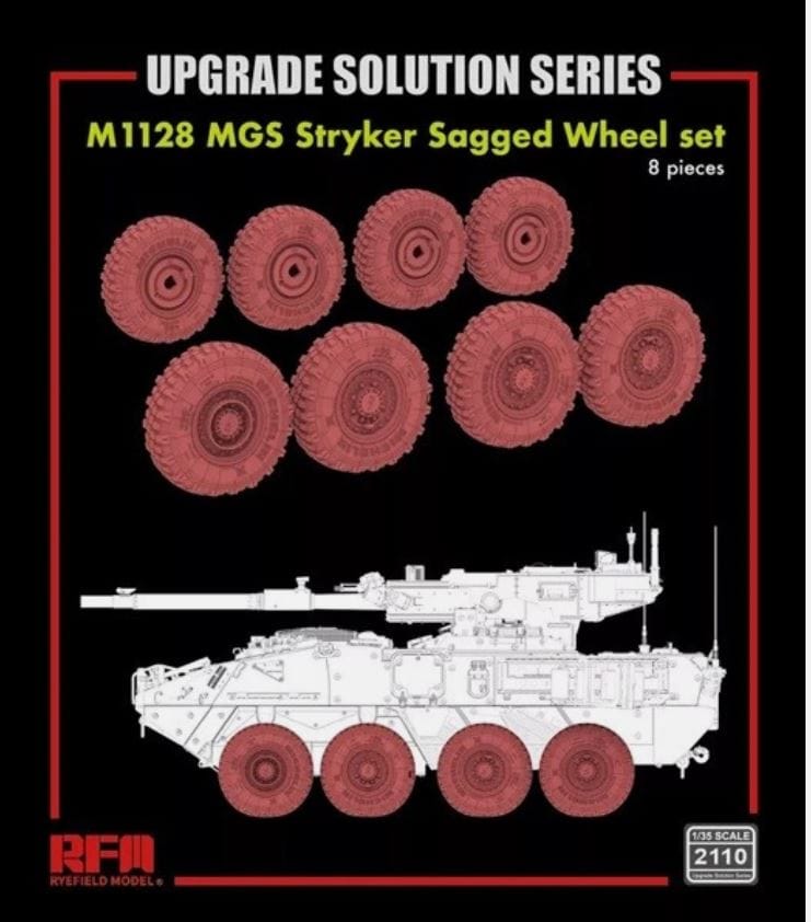010 - Rye Field Model - 2110 - M1128 MGS Stryker Sagged Wheels Set - primary image