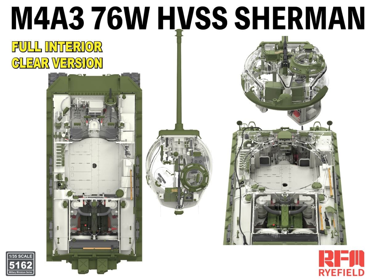 Rye Field Model - 5162 - M4A3(76)W HVSS [interior kit] [clear kit] - digital model