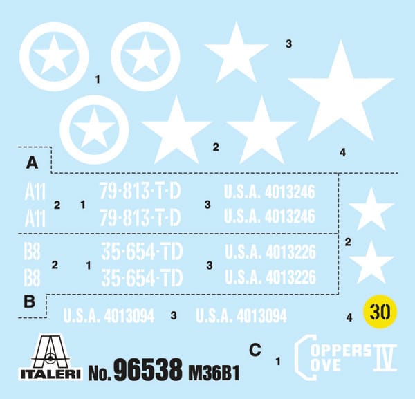 Italeri - 96538 - 90mm GMC M36B1 - decals