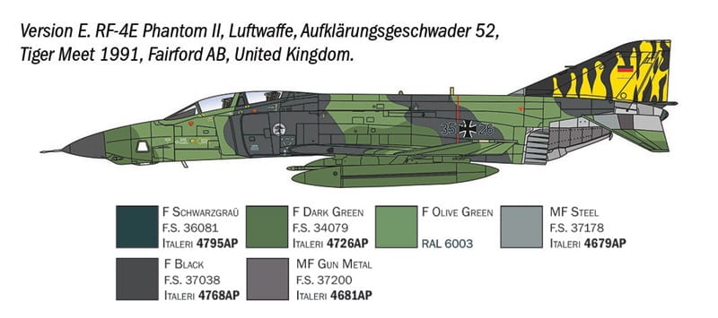 Italeri - 1477 - McDonnell Douglas RF-4C/E Phantom II - paint schemes