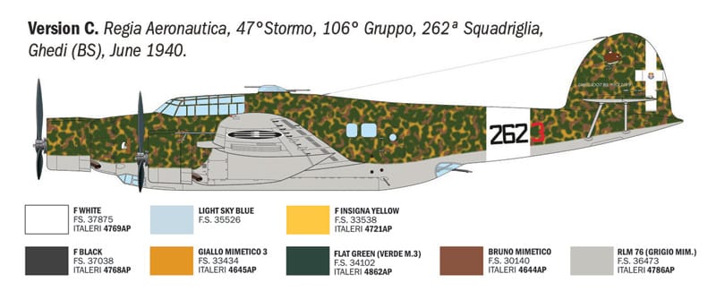 Italeri - 1479 - CANT Z.1007bis Alcione - paint schemes
