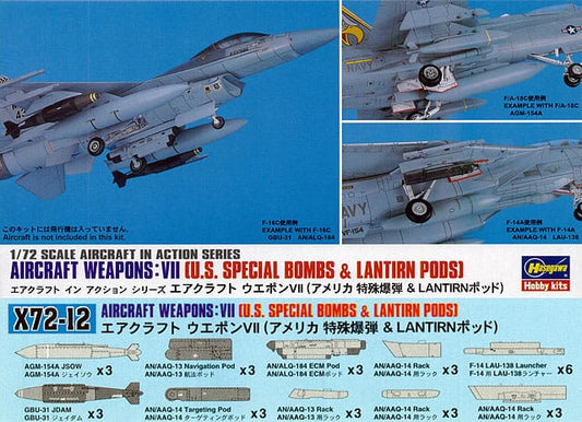 010 - Hasegawa - X7212 - Aircraft Weapons Set 7: United States Special Bombs and Lantirn Pods - primary image