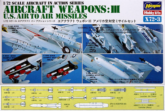 010 - Hasegawa - X723 - Aircraft Weapons Set 3: United States Air to Air Missiles - primary image