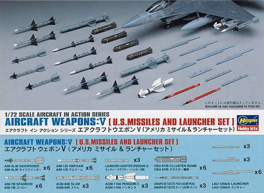 010 - Hasegawa - X729 - Aircraft Weapons Set 5: United States Missiles and Launchers - primary image