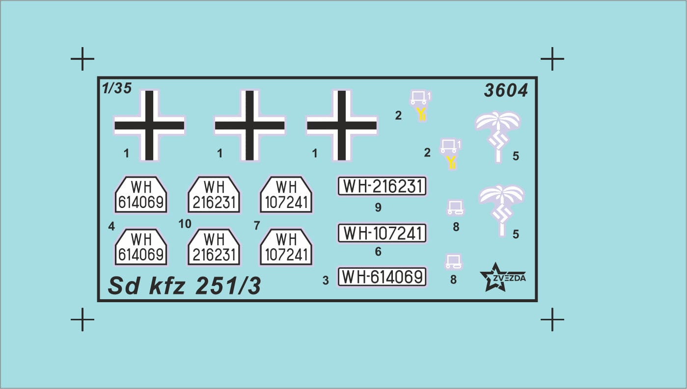 Zvezda - 3604 - Sd.Kfz. 251/3 Ausf. B - decals