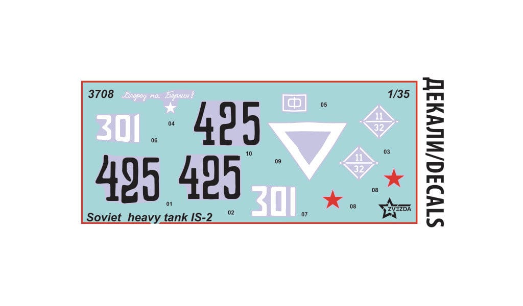 400 - Zvezda - 3708 - IS-2 - decals