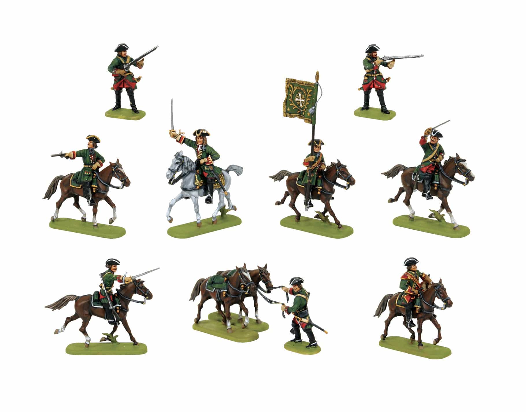 Zvezda - 8072 - Russian Dragoons of Peter the Great (1701-21) - painted model