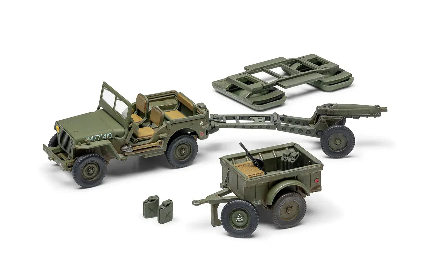 701 - Airfix - A02339 - Willys MB ¼-ton 4x4 Jeep and Trailer - painted model