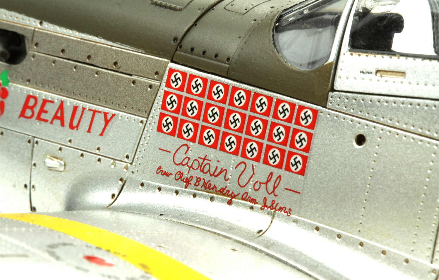 painted model - Paint schemes of famous Mustang aces are included.