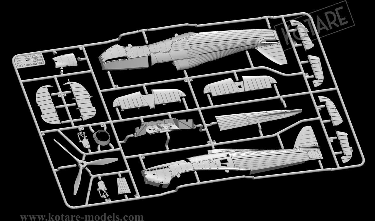 Kotare - 32015 - Hawker Hurricane Mk I (early) - sprue
