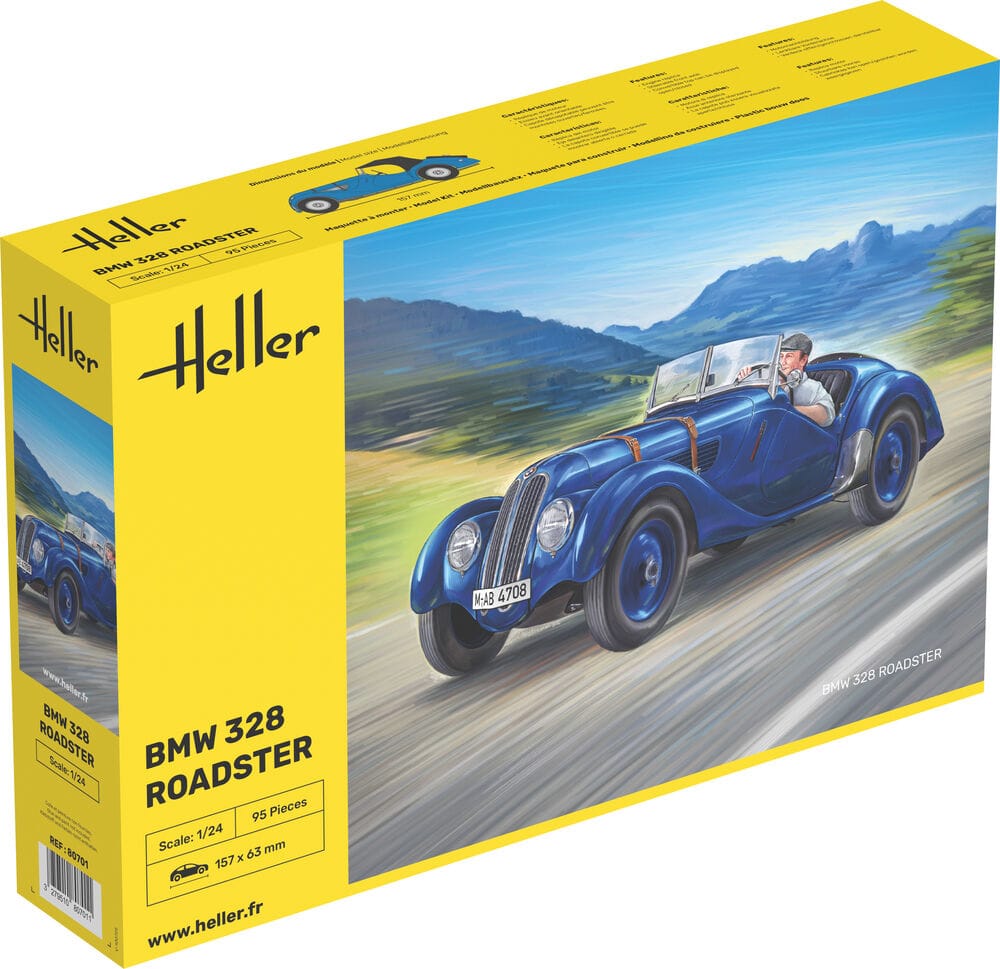 100 - Heller - 80701 - BMW 328 Roadster - box front left angle