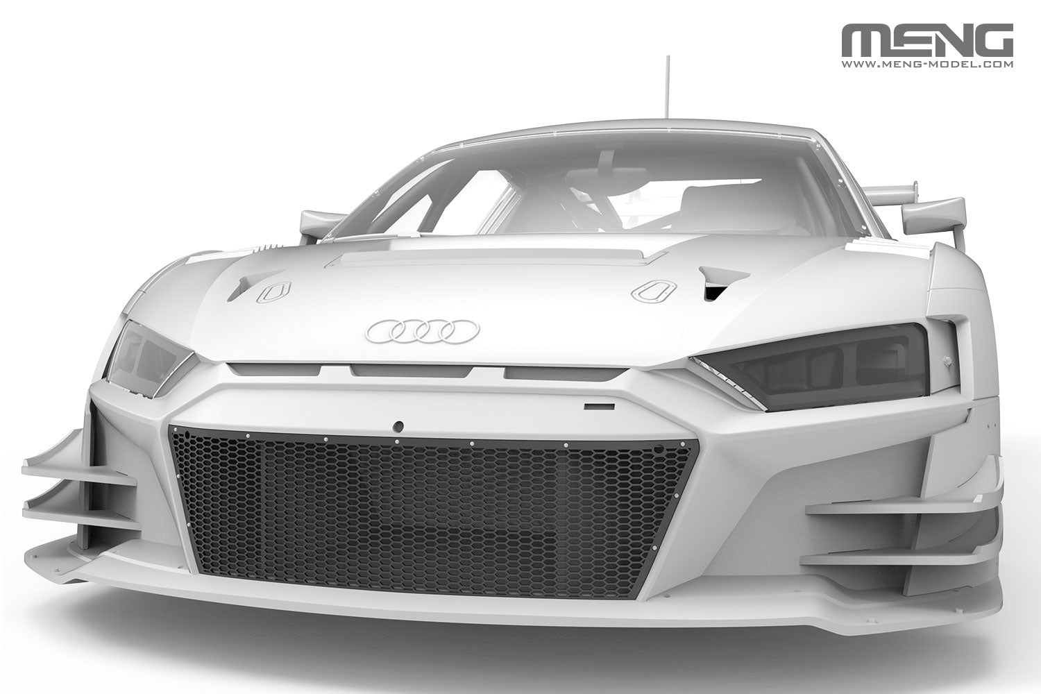 digital model - The front of the model features embossed Audi rings. A metallic looking sticker is also included for option. All light covers are represented by transparent parts, and the internal structures are also finely reproduced.