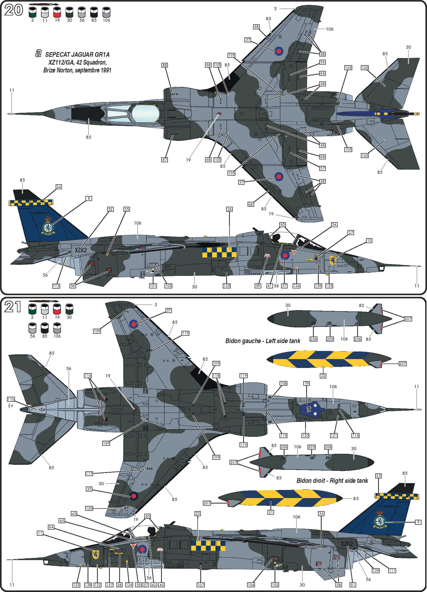 SEPECAT Jaguar GR1/GR3 paint schemes