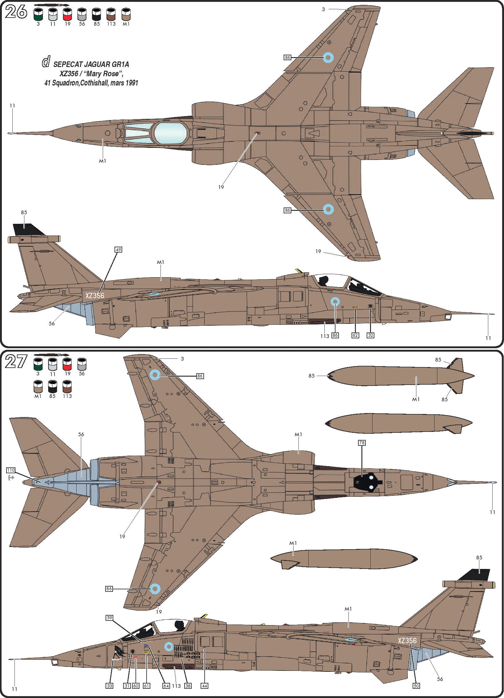 SEPECAT Jaguar GR1/GR3 paint schemes