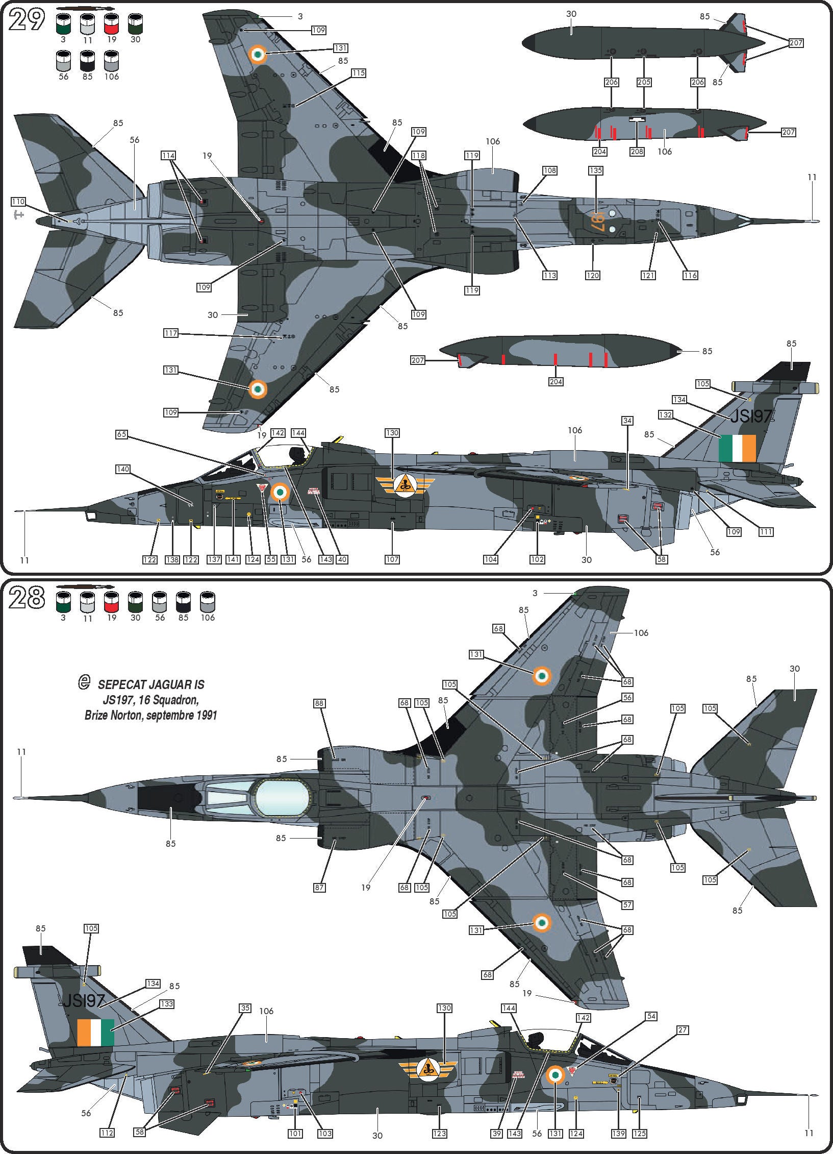 SEPECAT Jaguar GR1/GR3 paint schemes