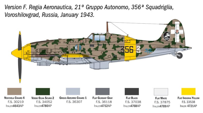 Italeri - 2840 - Macchi C.202 Folgore - paint schemes