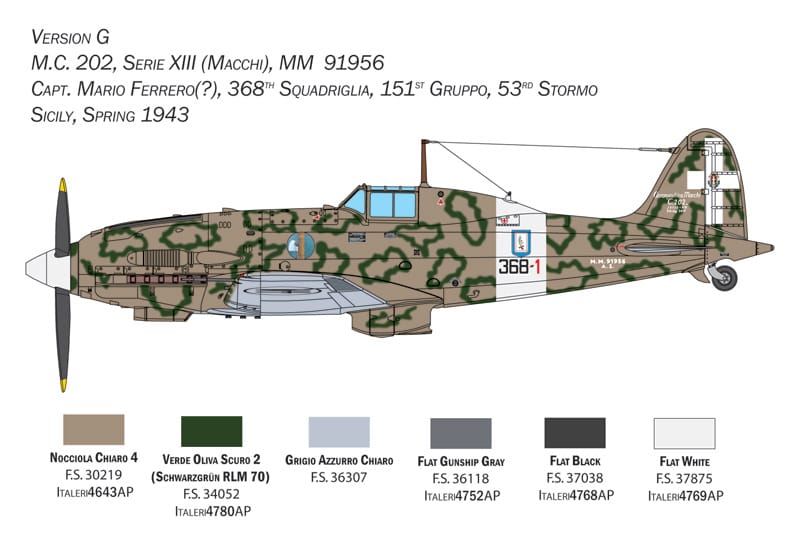 306 - Italeri - 2518 - Macchi C.202 Folgore - paint schemes