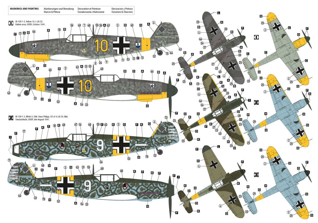 300 - Hobby 2000 - 32013 - Messerschmitt Bf 109 F-2 - paint schemes