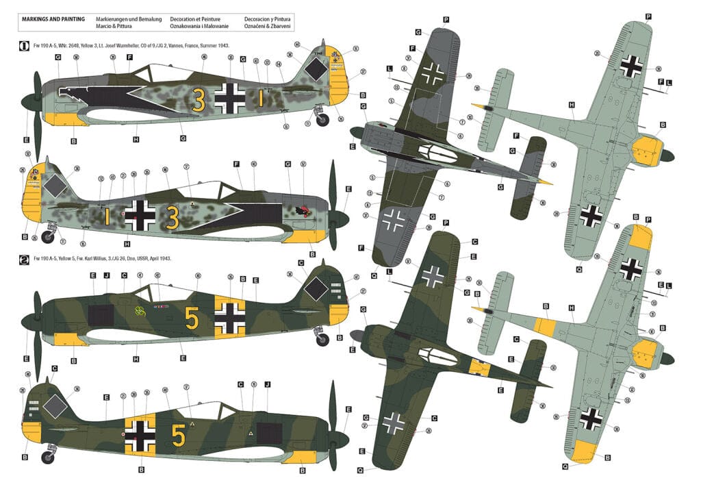 300 - Hobby 2000 - 32016 - Focke-Wulf Fw 190 A-5 - paint schemes