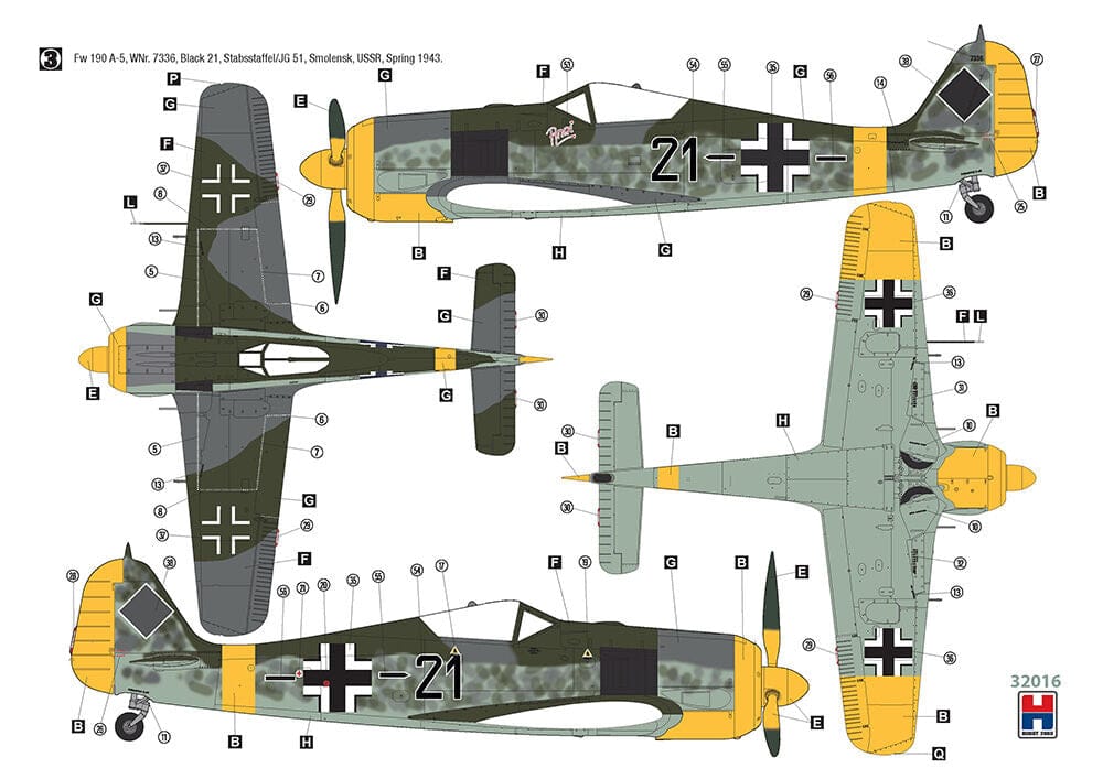 Hobby 2000 - 32016 - Focke-Wulf Fw 190 A-5 - paint schemes
