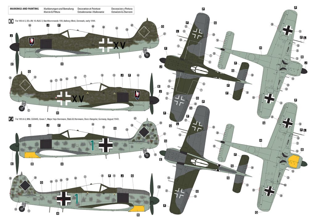 300 - Hobby 2000 - 32017 - Focke-Wulf Fw 190 A-5/A6 Nachtjäger - paint schemes