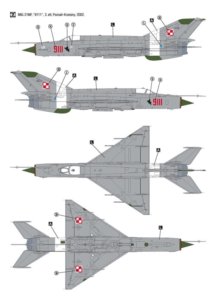 Hobby 2000 - 32019 - Mikoyan-Gurevich MiG-21MF Fishbed J - paint schemes