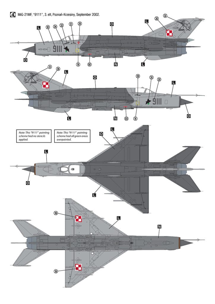 Hobby 2000 - 32019 - Mikoyan-Gurevich MiG-21MF Fishbed J - paint schemes