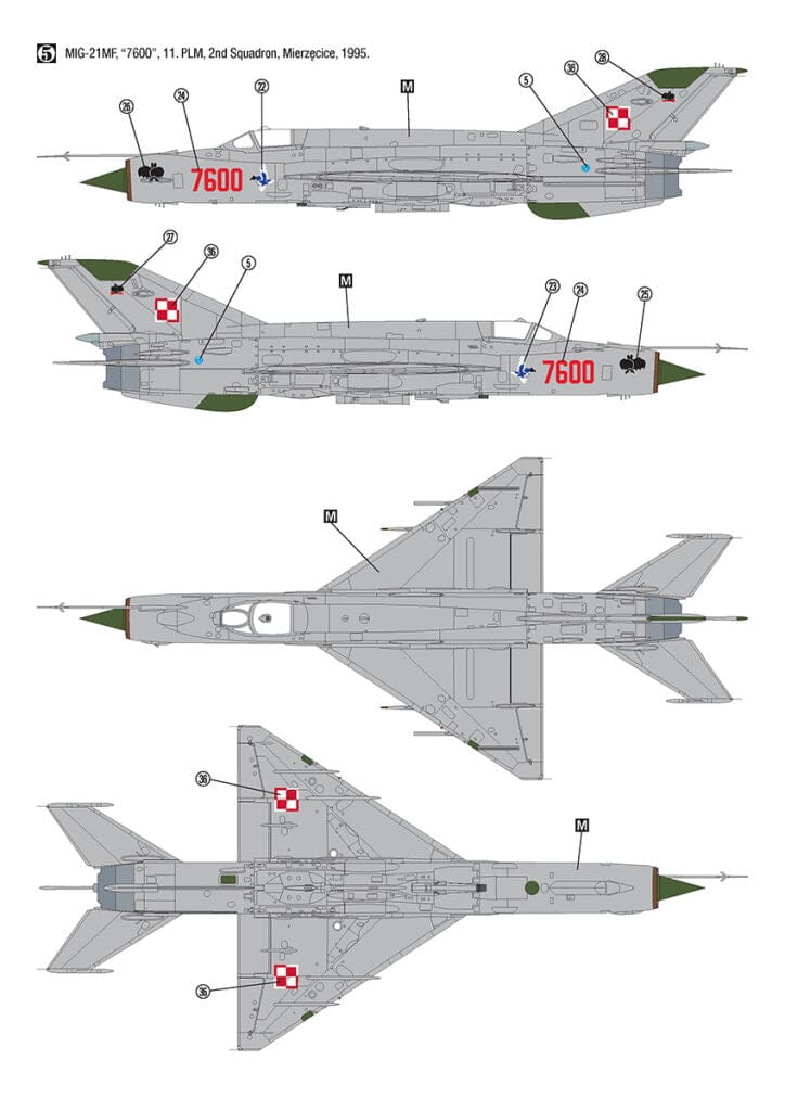 Hobby 2000 - 32019 - Mikoyan-Gurevich MiG-21MF Fishbed J - paint schemes