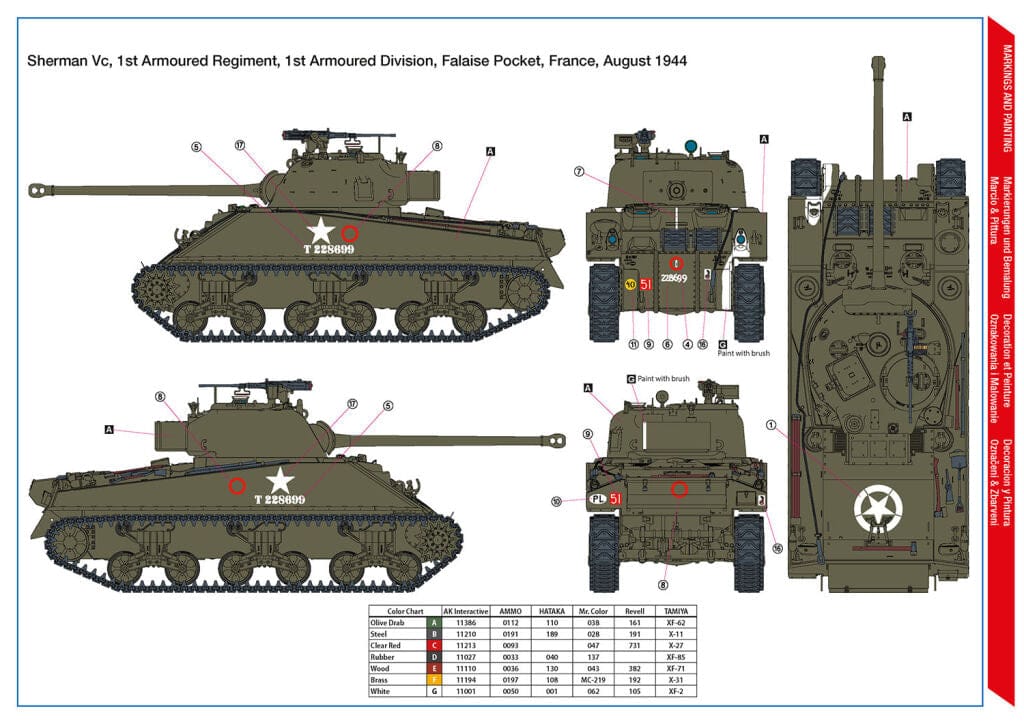 Hobby 2000 - 35008 - Sherman Firefly Vc - paint schemes